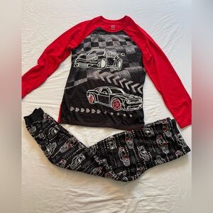 Red and Black Race Car Kids Pajamas